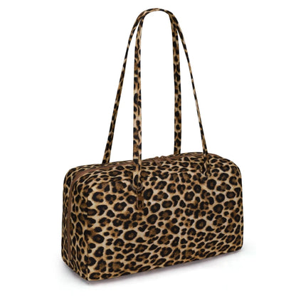 Nylon Shoulder Bag – Polka Dot & Leopard Print Tote for Women
