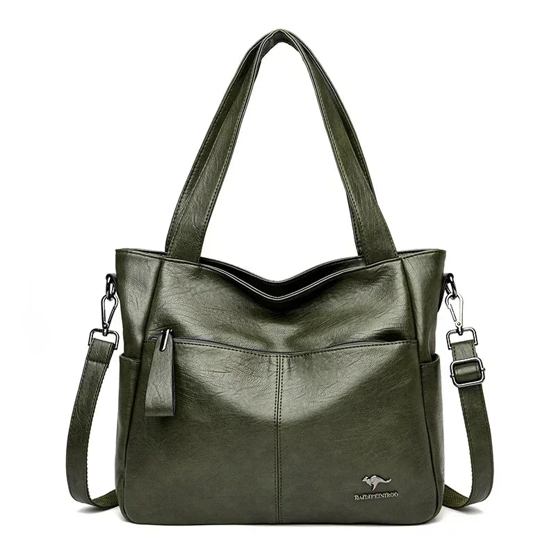 Leather Tote Shoulder Bag for Women – Large Crossbody Handbag