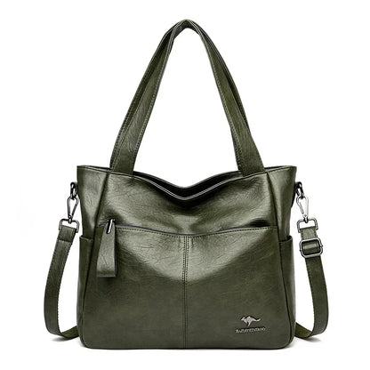 Leather Tote Shoulder Bag for Women – Large Crossbody Handbag