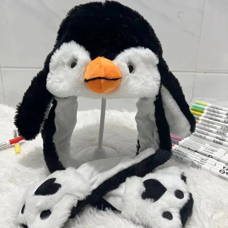 Cute Animal Ear Moving Plush Hat – Kids Cartoon Headband
