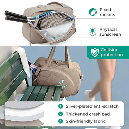 Tennis Racket Bag – Sports Gym Bag for Women with Shoe Compartment