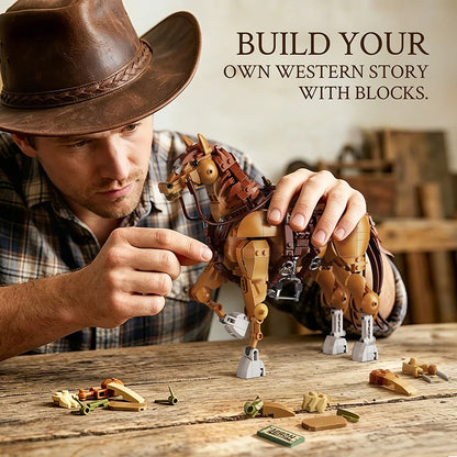 Horse Building Blocks Set – Wild Stallion MOC Animal Model