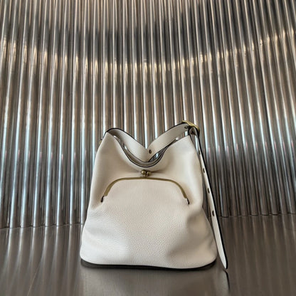 Bucket Shoulder Bag – Lychee Pattern Large Capacity Tote
