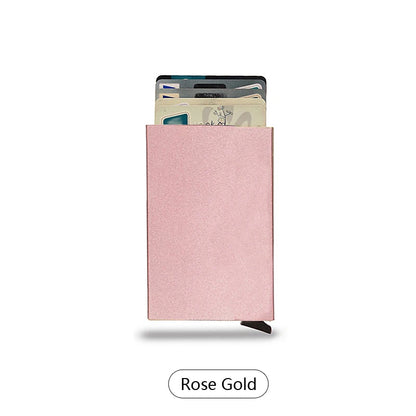 RFID Blocking Aluminum Card Holder with Auto Pop-Up