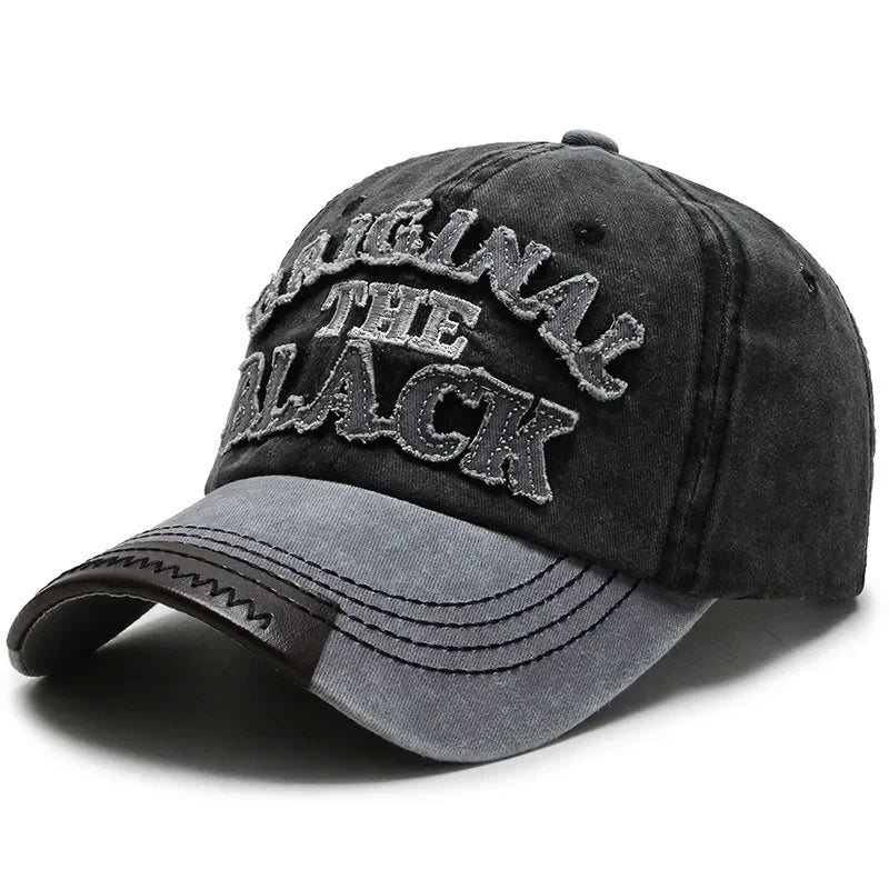 Unisex Vintage Baseball Cap Cotton Hats Men Women Casual 3d Black Letter Embroidery Outdoor Sports