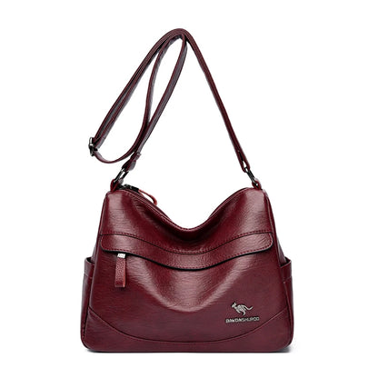 Crossbody Bag for Women – Soft PU Leather Shoulder Bag, 2-Layer