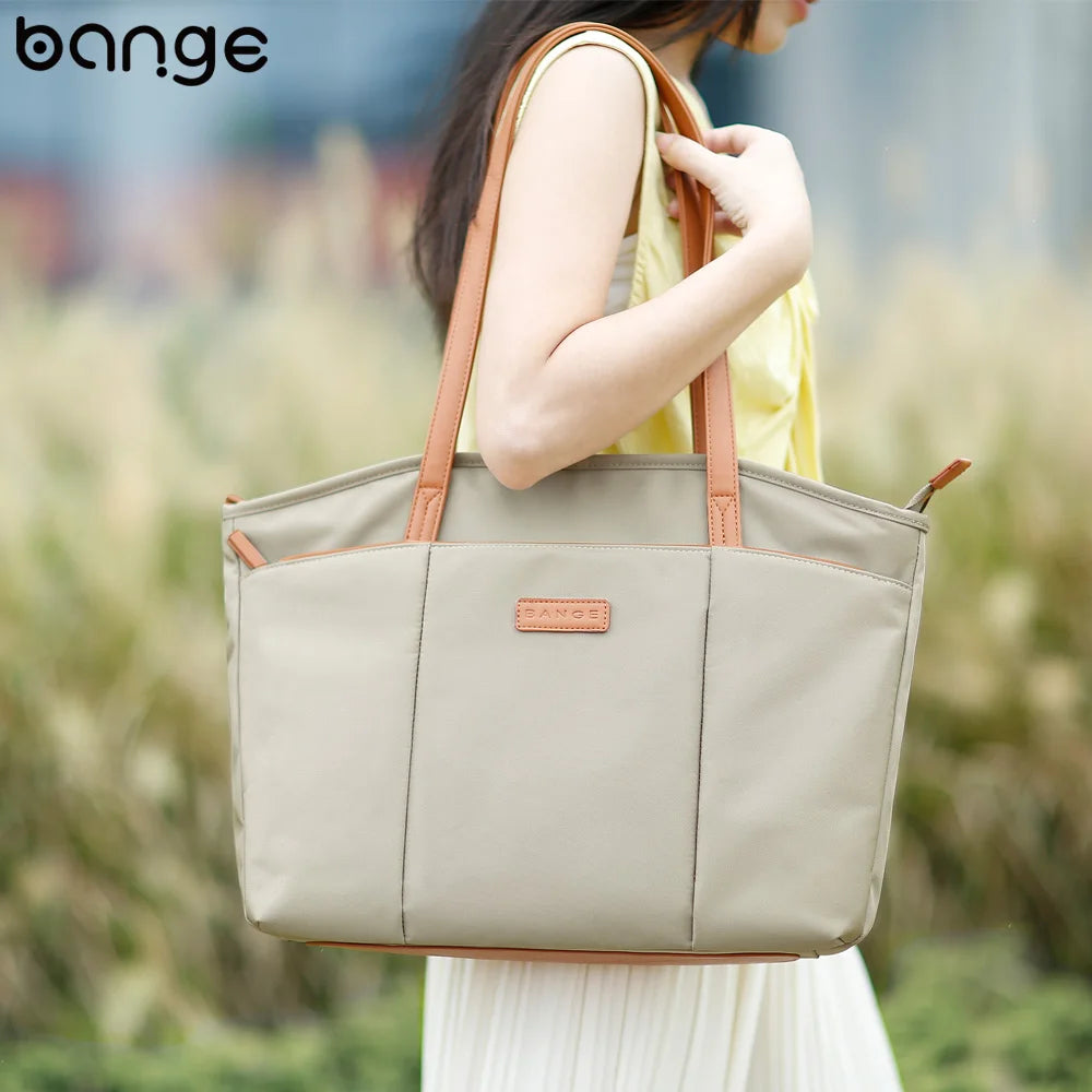 BANGE Women's Large Tote Bag – Padded Shoulder Crossbody for School & Work