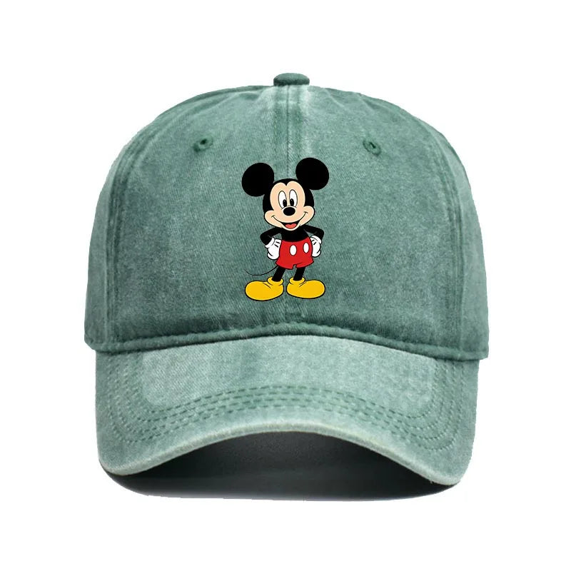 Cartoon Print Washed Baseball Cap – Unisex Vintage Snapback Hat