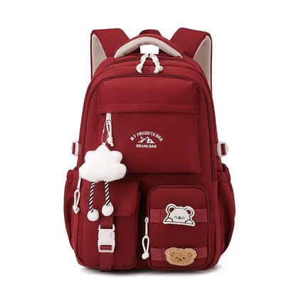 Waterproof Nylon Backpack – Korean Style Women's School & Travel Bag
