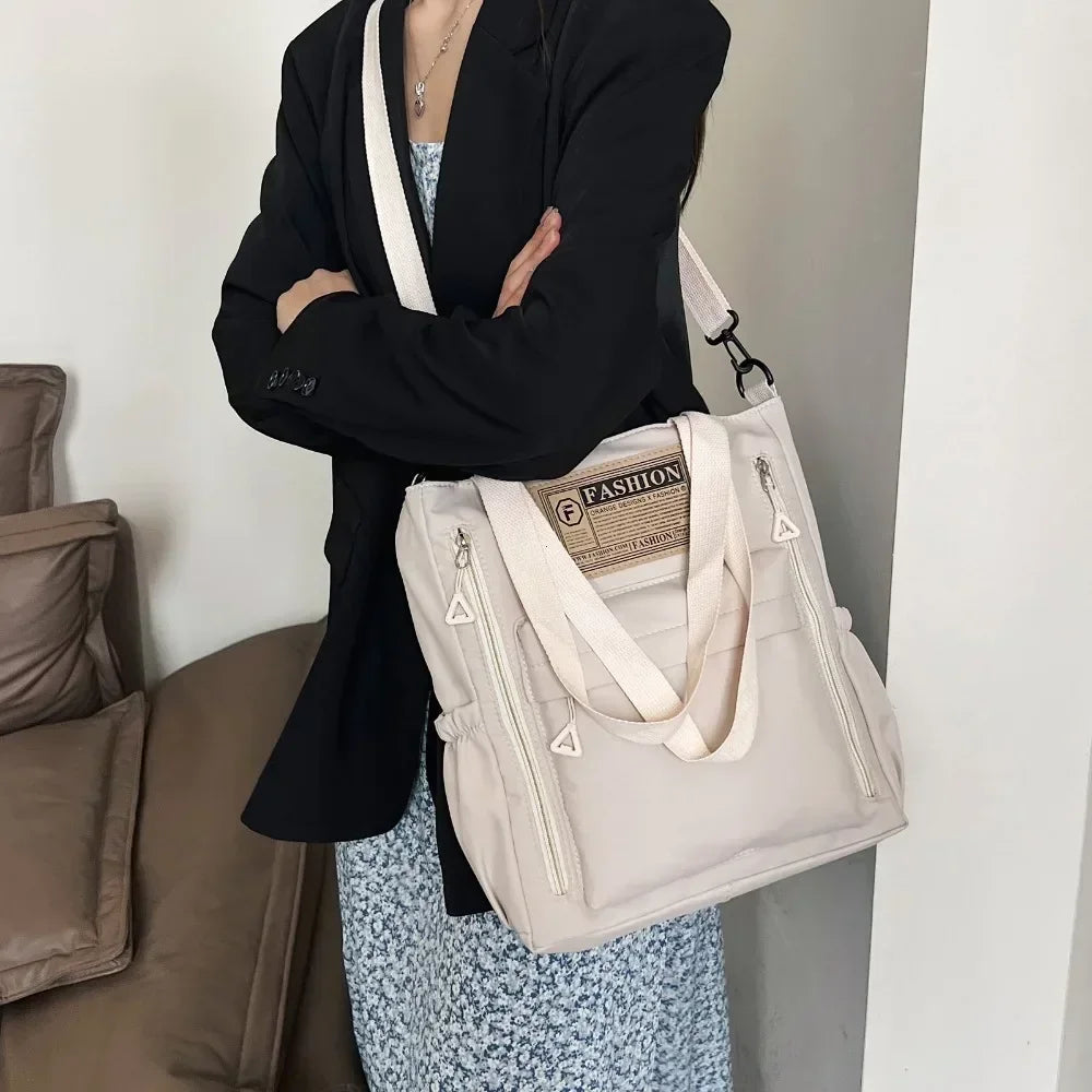 Nylon Shoulder Bag for Women – Multi-Pocket Tote & Crossbody