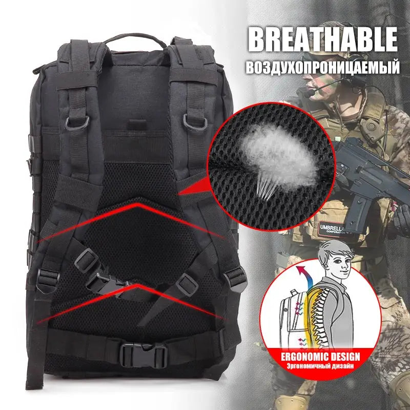 Tactical Backpack – 30L/45L Military MOLLE Assault Pack