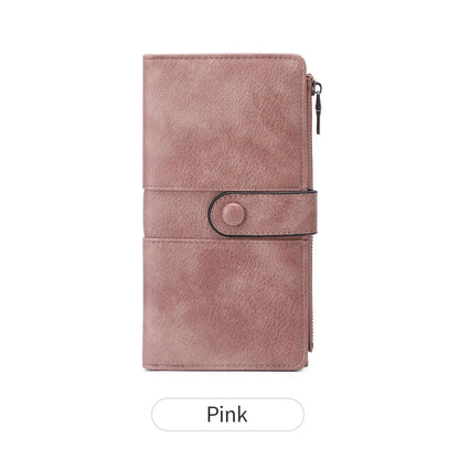 RFID Blocking Long Bifold Wallet for Women