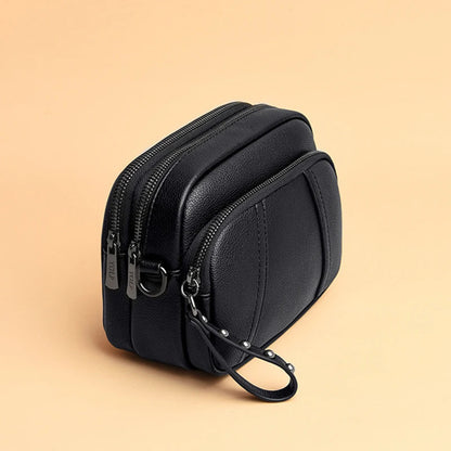 Crossbody Bag for Women – Soft Faux Leather Rivet Zipper Shoulder Purse