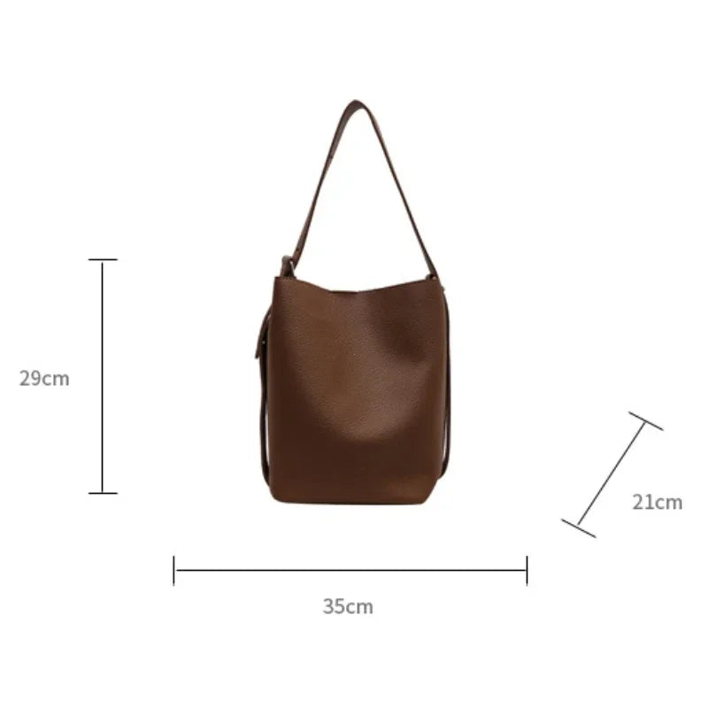 Leather Bucket Bag Set for Women – Shoulder & Crossbody
