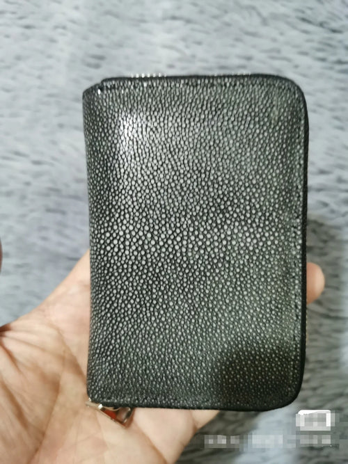 Snake Leather Men's Small Zip Wallet & Coin Purse with Card Holder