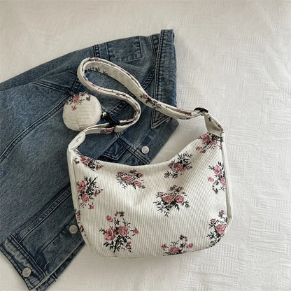 Corduroy Small Fresh Strawberry Crossbody Bag Chain Niche Pillow Casual Versatile Commuter Underarm