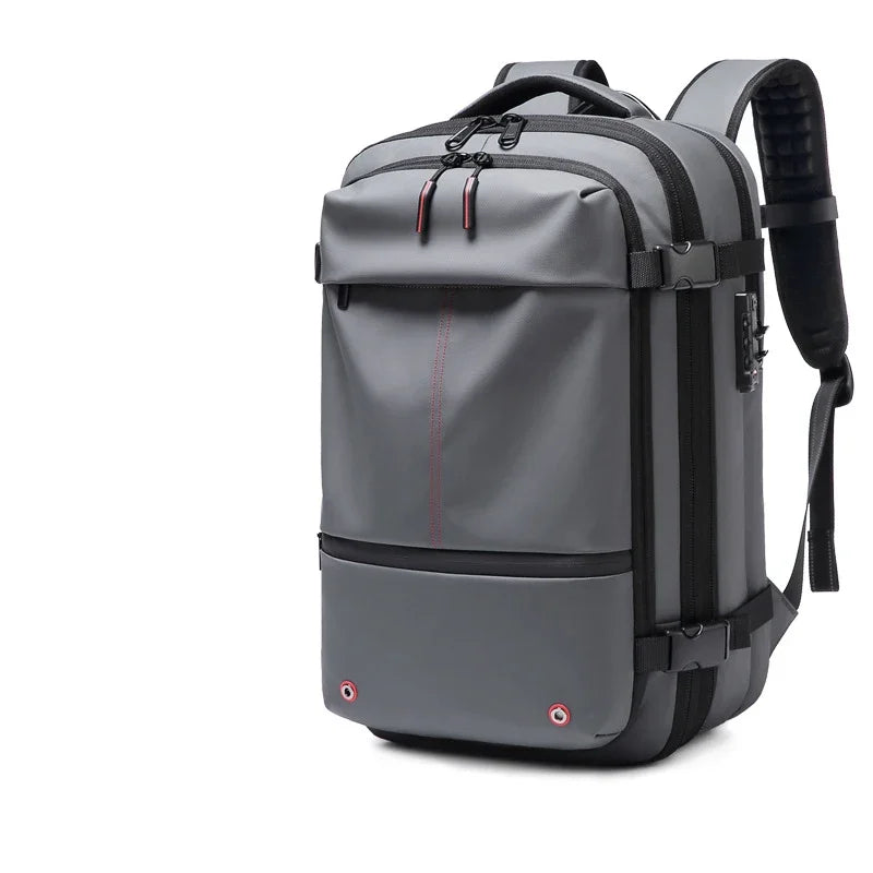 Vacuum Compression Backpack – 17" Laptop, Expandable, Men's Travel