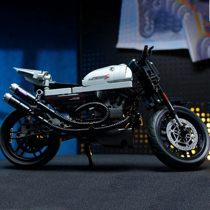 Cruiser Motorcycle Building Blocks – 553pcs 1:8 Scale MOC Model