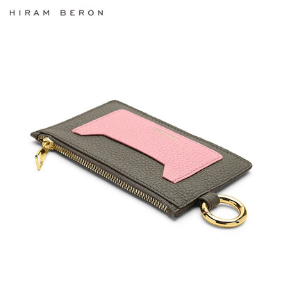 Leather ID Card Holder with Lanyard, Slim Badge Holder Wallet