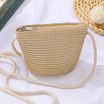 Straw Woven Crossbody Bag – Summer Beach Shoulder Bag