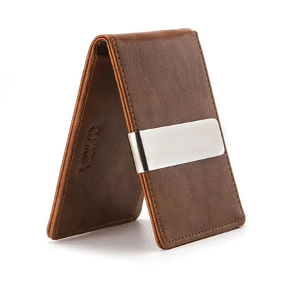 Leather Money Clip Wallet – Slim Card Holder for Men & Women