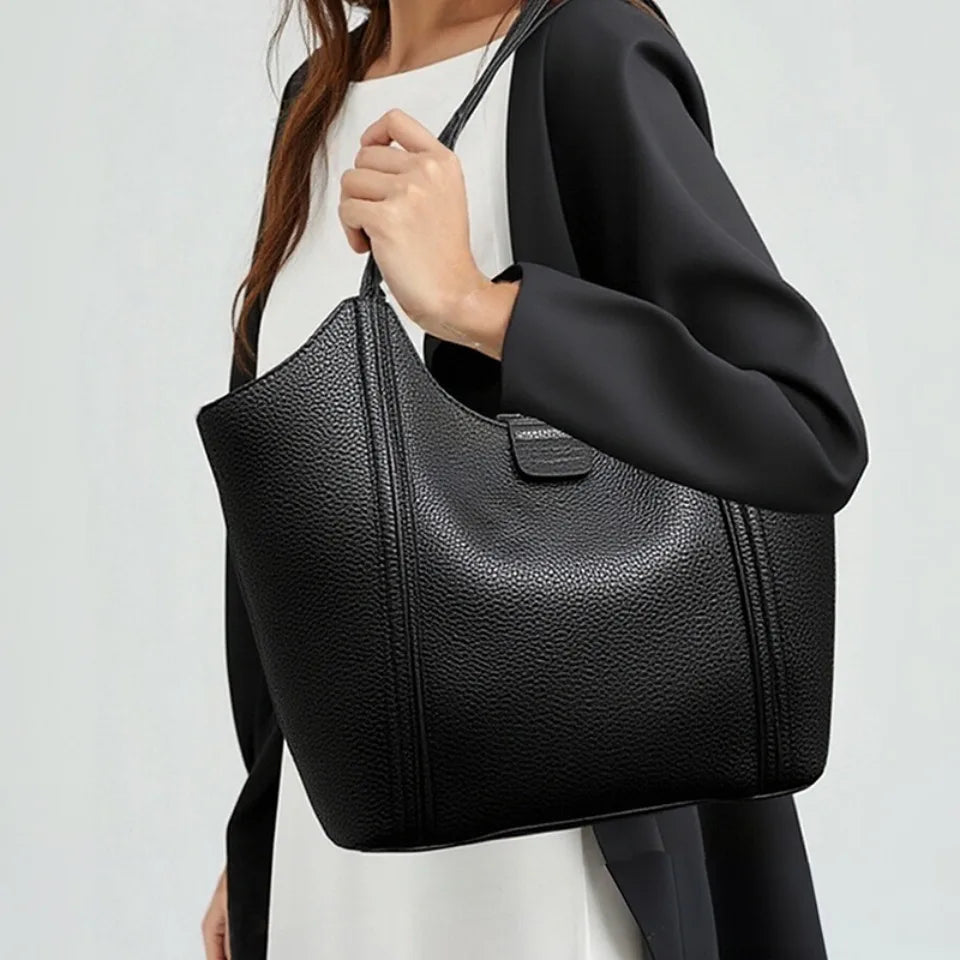 Women's Soft Leather Tote Bag – Luxury Shoulder Handbag