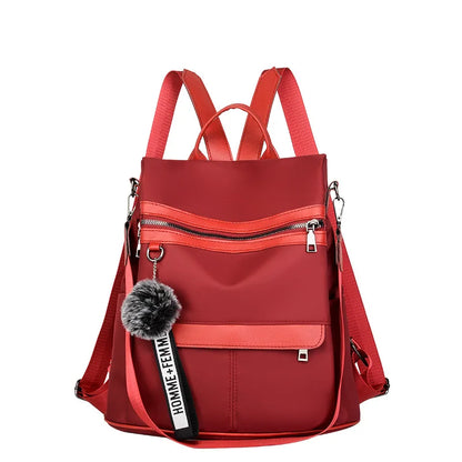 Anti-Theft Backpack for Women Waterproof Oxford School Travel Bag