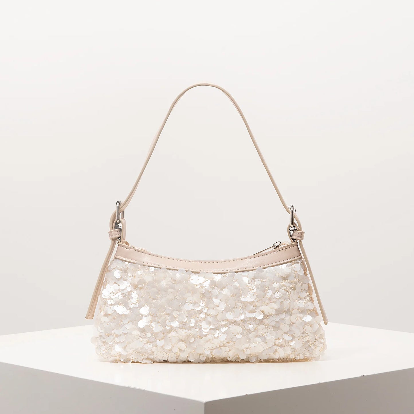 Sequin Shoulder Bag – Glitter Baguette Purse for Prom & Gala