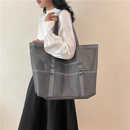 Mesh Beach Tote Bag for Women – Travel & Pool Organizer