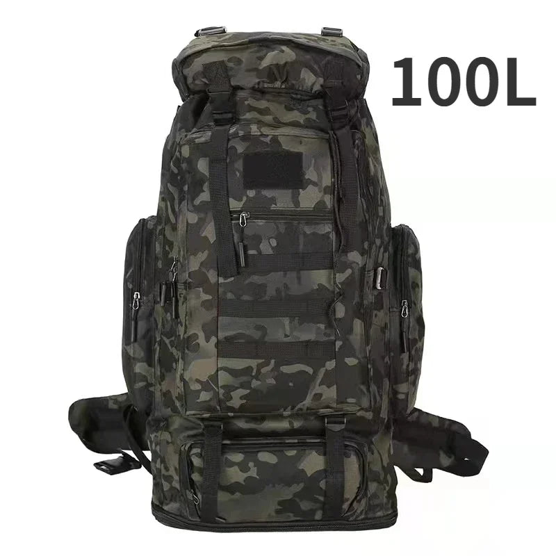 Tactical Mountaineering Backpack 80L/100L – Hiking & Camping Bag