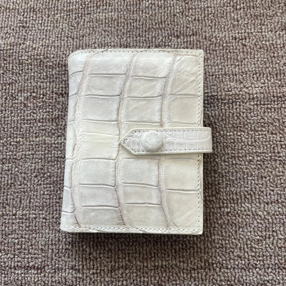 Himalayan White Crocodile Leather Women's Short Wallet