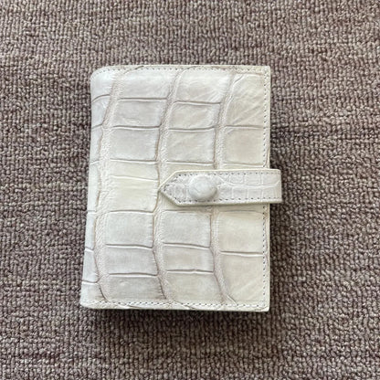 Himalayan White Crocodile Leather Women's Short Wallet