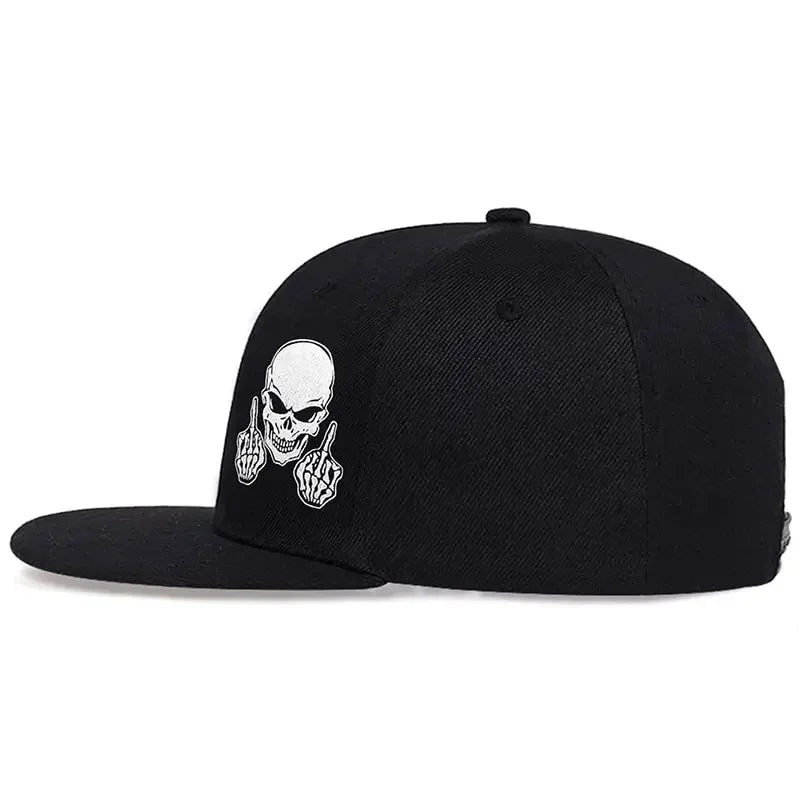 Skeleton Skull Embroidery Hip-Hop Baseball Cap – Unisex Adjustable Snapback