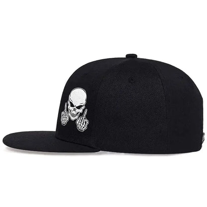 Skeleton Skull Embroidery Hip-Hop Baseball Cap – Unisex Adjustable Snapback