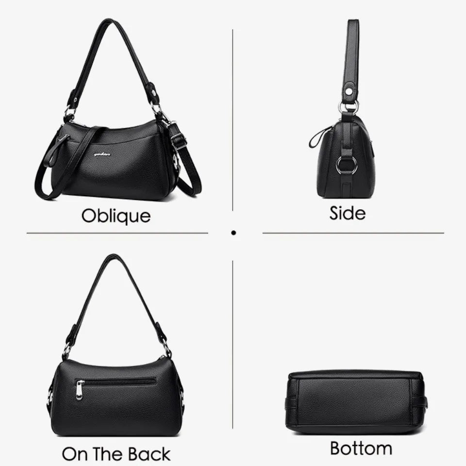 Women's Soft PU Leather Shoulder Crossbody Bag – Designer Handbag