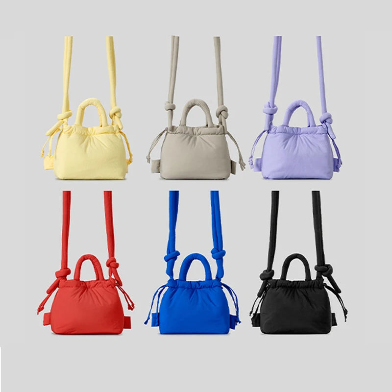 Casual Small Puffer Bag Designer Padded Women Shoulder Crossbody Bags Nylon Down Cotton Lady