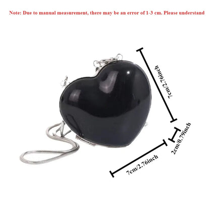 Heart Shape Mini Crossbody Bag – Women's Evening Chain Purse
