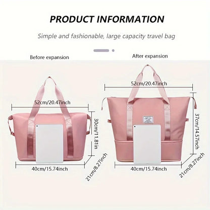 Women's Lightweight Nylon Duffle Bag for Gym & Travel