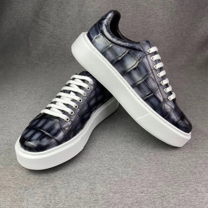 Crocodile Leather Men's Sneakers – Luxury Casual Shoes