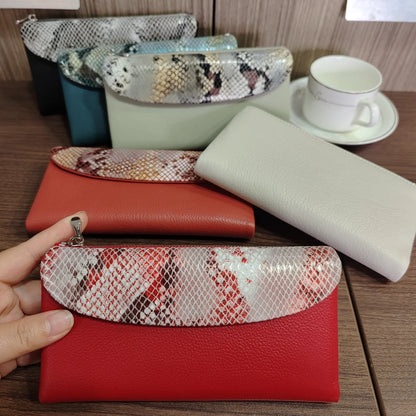 Python Pattern Genuine Leather Long Wallet for Women