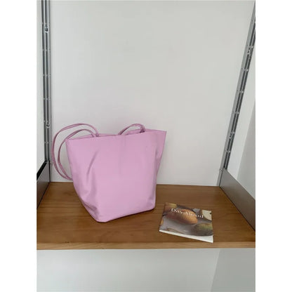 Nylon Bucket Tote Bag for Women – Casual Shoulder Handbag