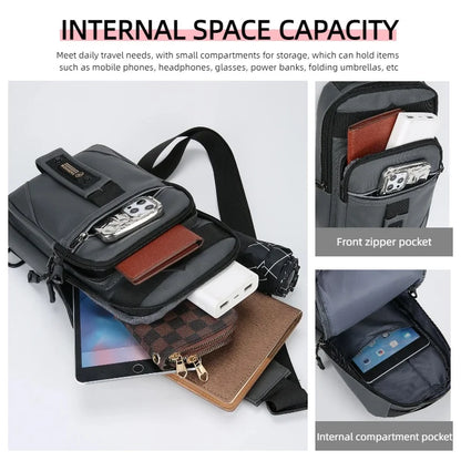 Men's Chest Bag Multi-Compartment Sling Shoulder Bag