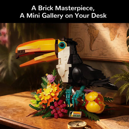 Toucan Bird Building Blocks Set – 3D Animal MOC Brick Model