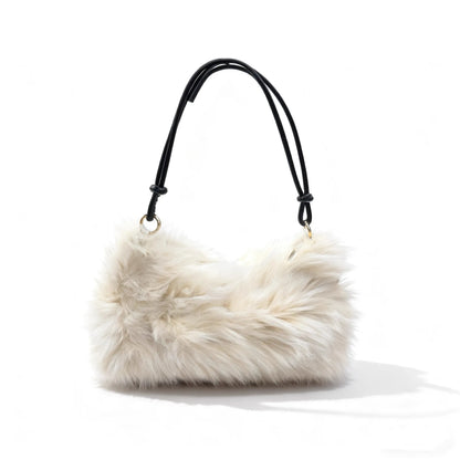 Real Fox Fur Woman Ladies Crossbody Bags Designer Luxury Handbags Women Handbag Shoulder Bag Fuzzy