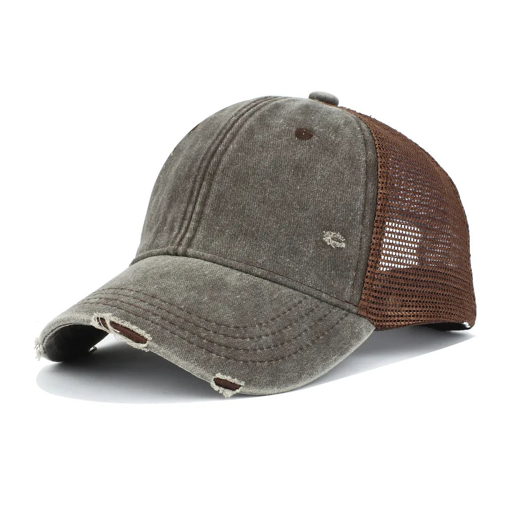 Mesh Baseball Cap – Vintage Washed Trucker Hat