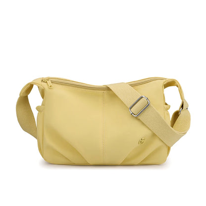 Women's Waterproof Nylon Crossbody Bag – 2-Layer Lightweight Shoulder Hobo Bag