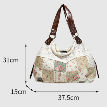 Fairycore Lace Patchwork Shoulder Bag – Mori Girl Boho Handbag