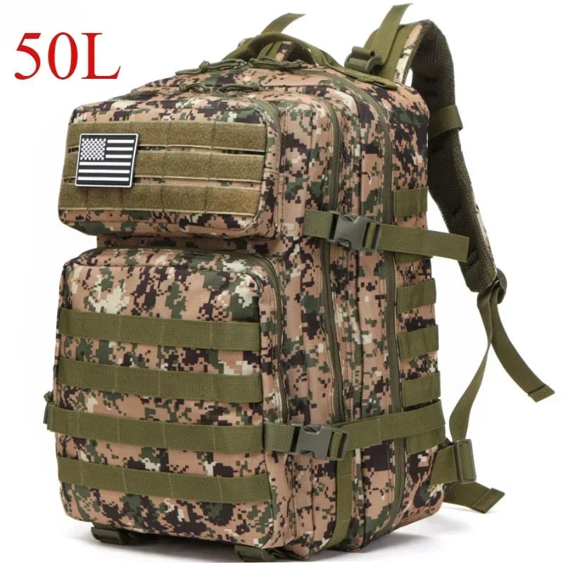 Tactical MOLLE Backpack 25L/50L – Military Assault Pack for Hiking & Camping