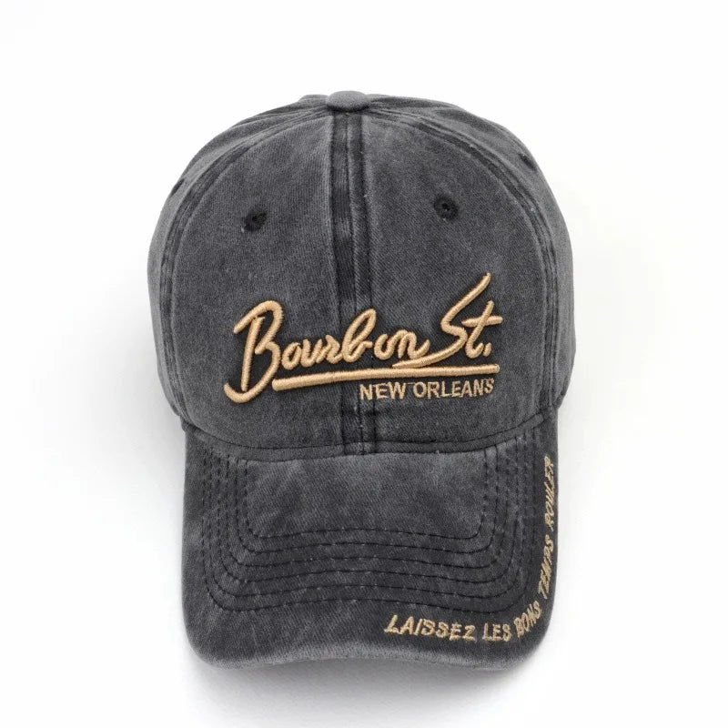 Washed Cotton Embroidered Baseball Cap – Unisex Casual Dad Hat