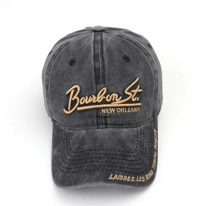 Washed Cotton Embroidered Baseball Cap – Unisex Casual Dad Hat